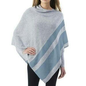 Celeste Wool Cashmere Gray Wrap Poncho